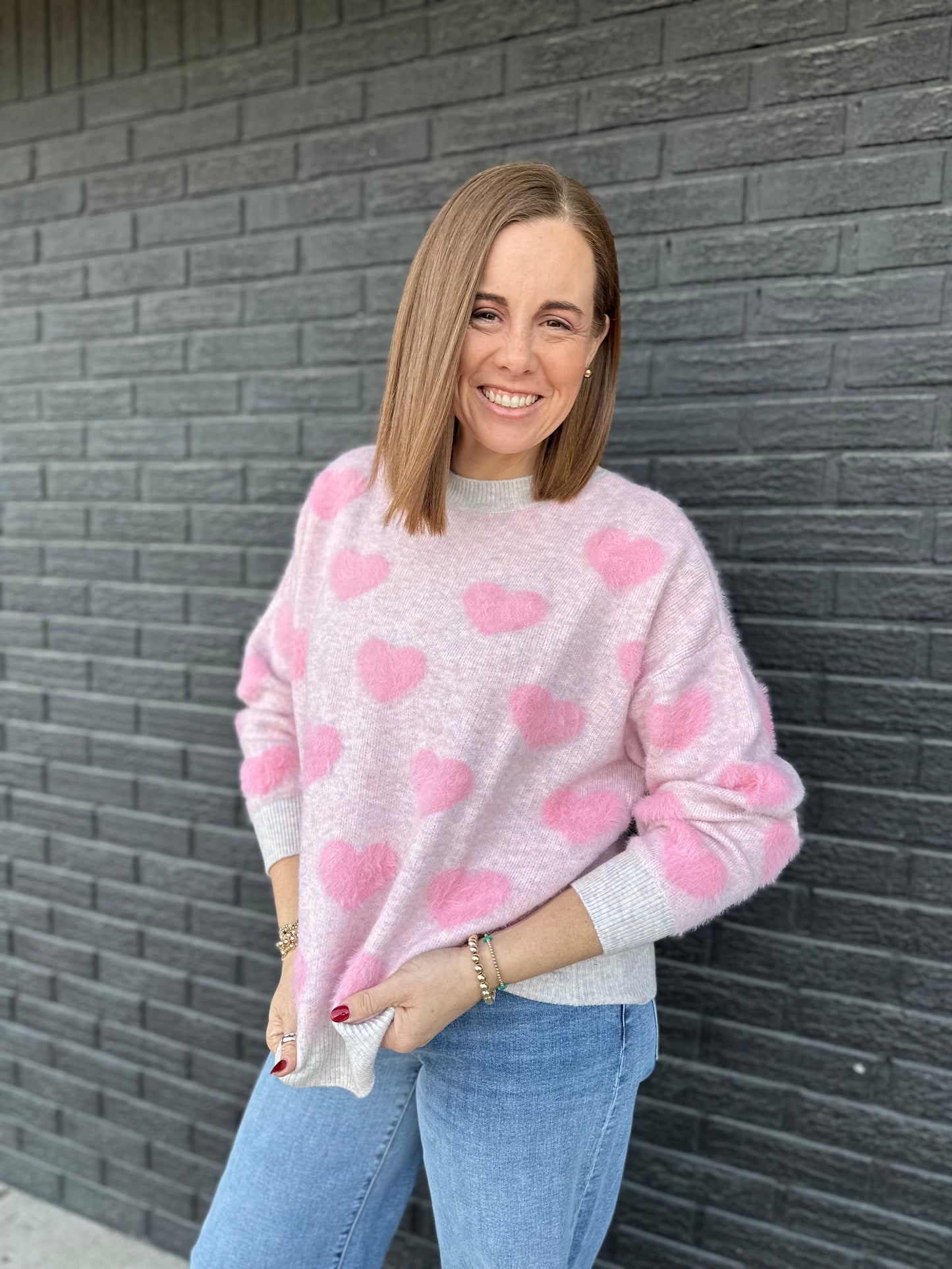 LONG SLEEVE HEATHERED SWEATER