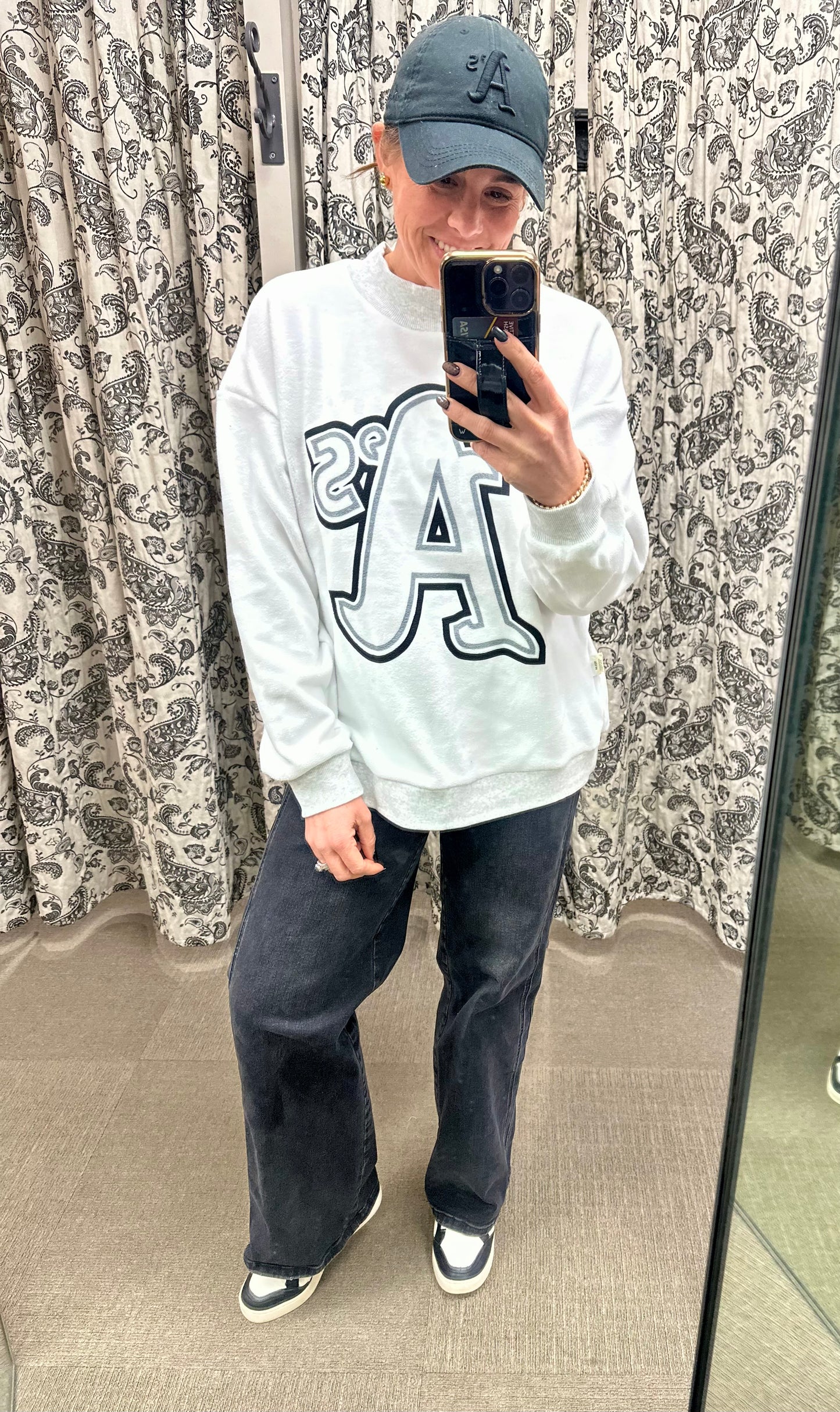 ATHLETICS MOCK NECK SWEATSHIRT