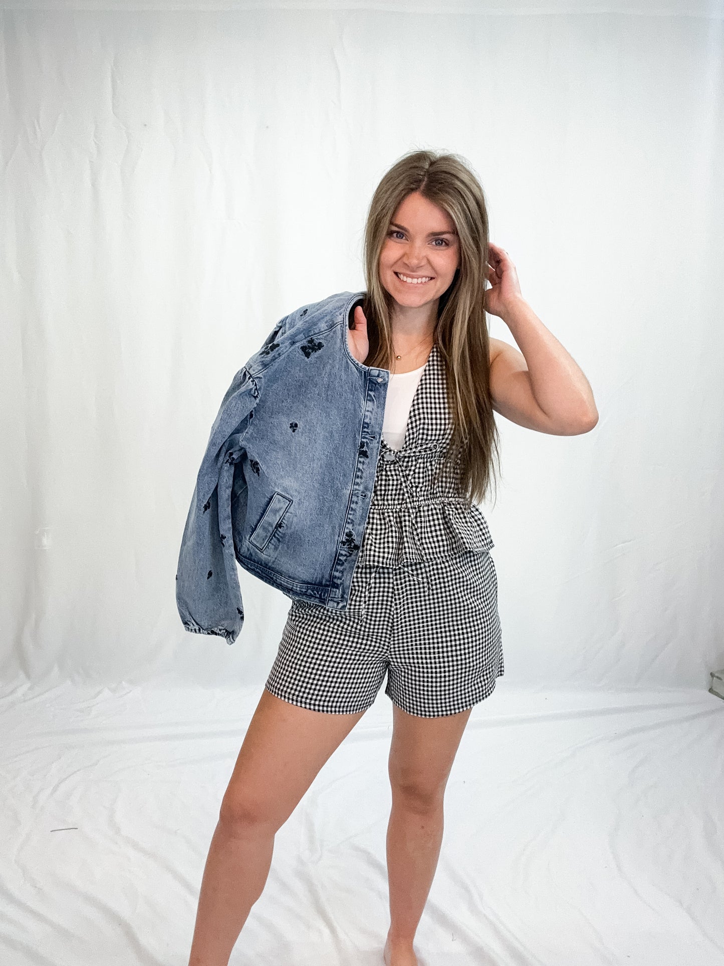 COLLARLESS EMBROIDERY JACKET