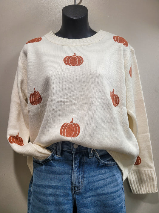 WOVEN GRAPHIC SWEATER