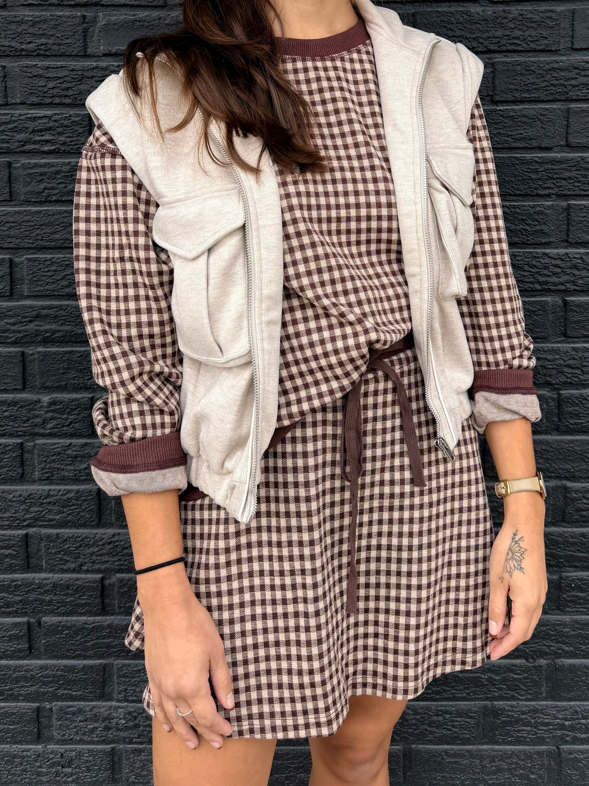 MOCK NECK ZIP VEST