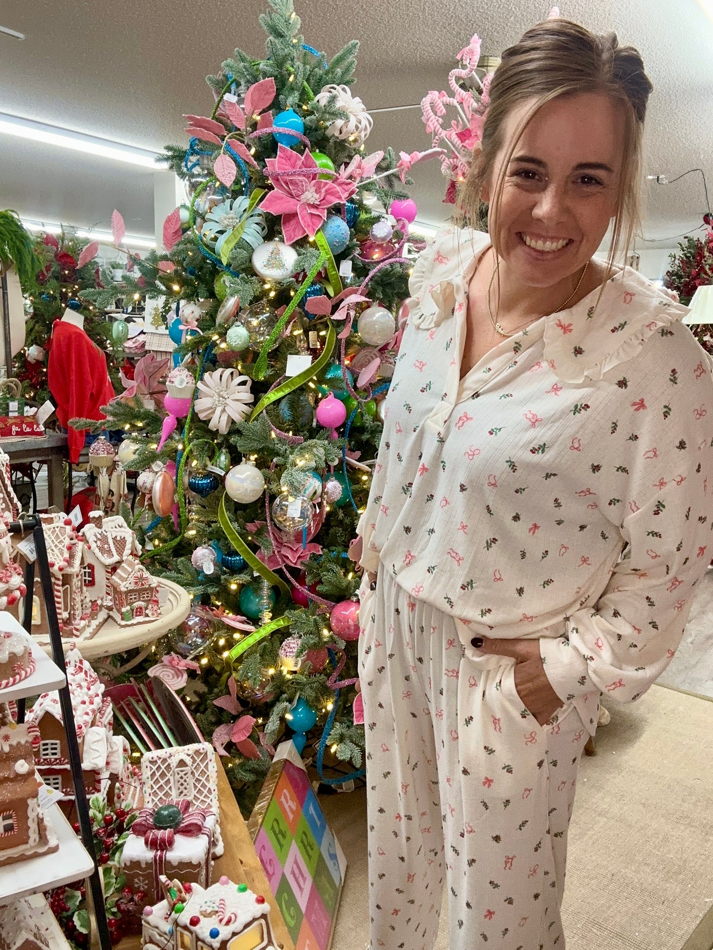 PRINTED POINTELLE PJ SET