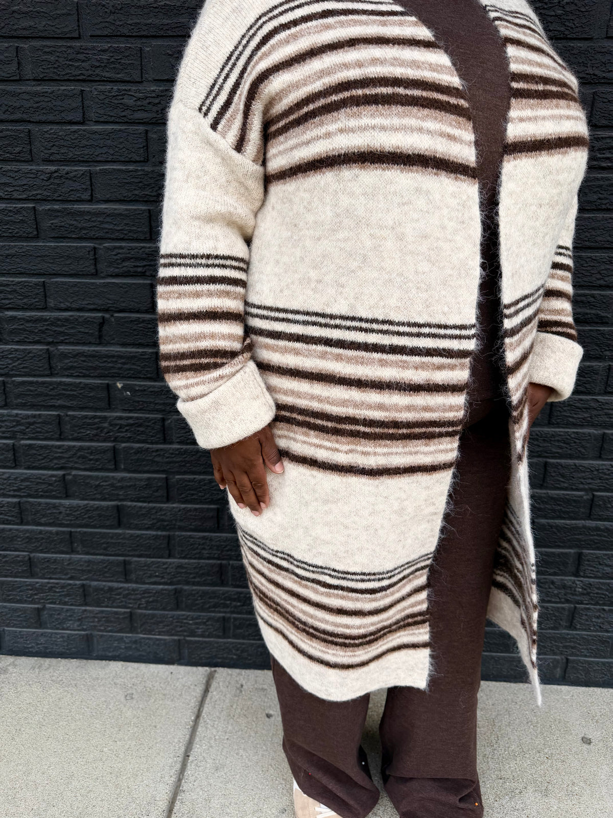 STRIPED SWEATER CARDIGAN