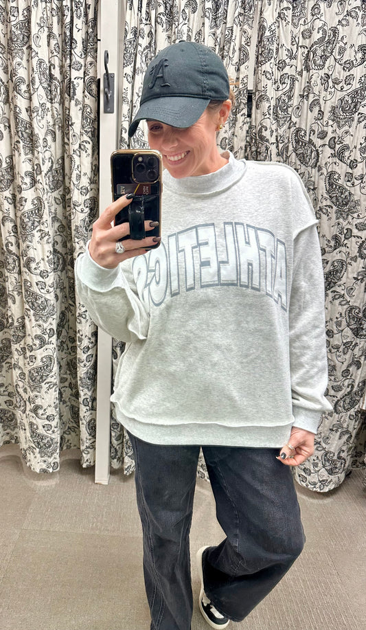 ATHLETICS MOCK NECK SWEATSHIRT