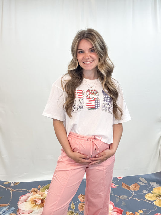 CROP PATCHWORK TEE