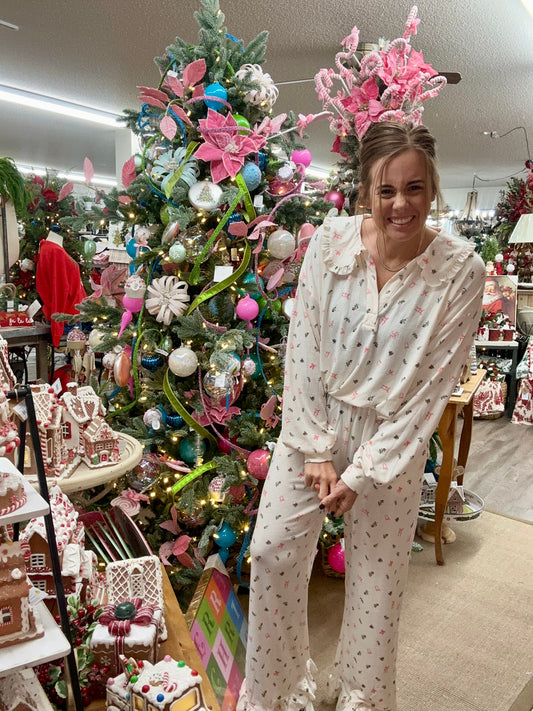 PRINTED POINTELLE PJ SET