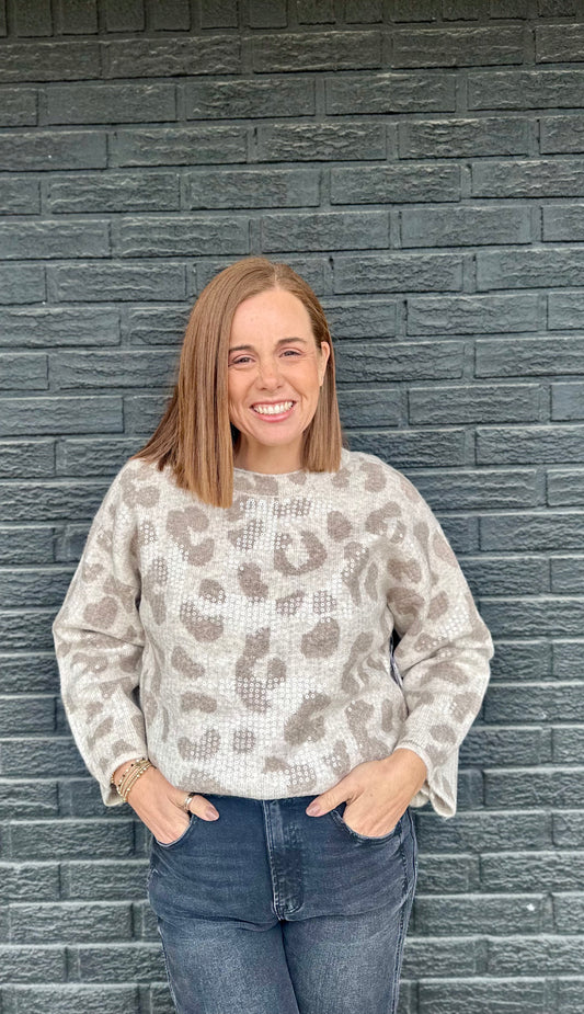 L/S MOCK NK INTARSIA SWEATER