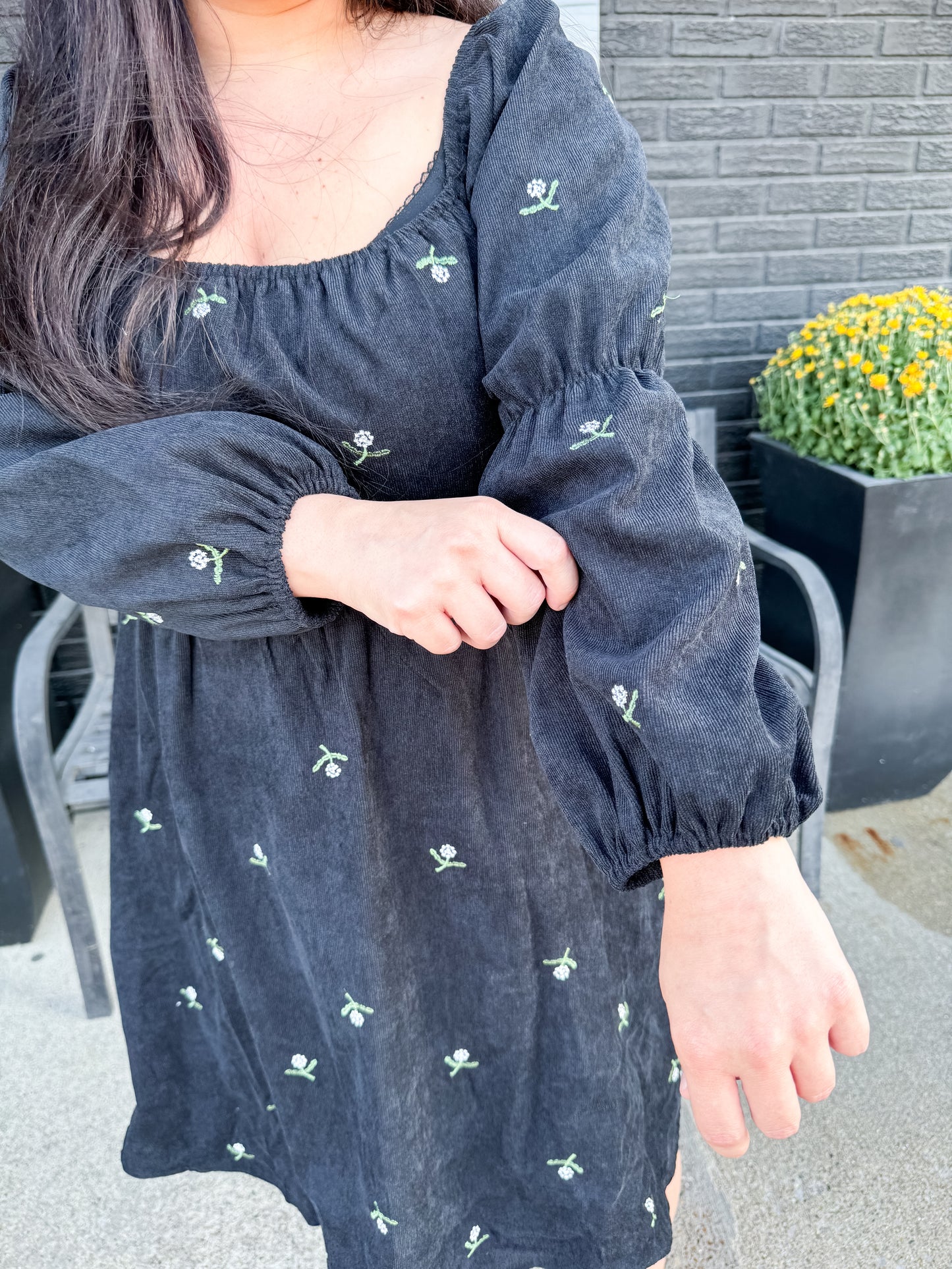 CORDUROY PRINT DRESS