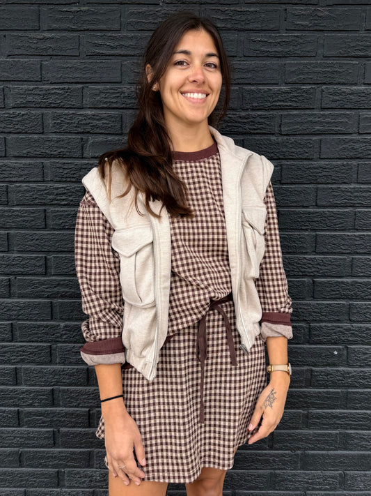 MOCK NECK ZIP VEST