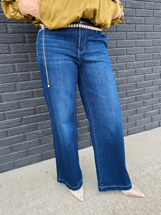 MID RISE WIDE LEG W/TROUSER HEM