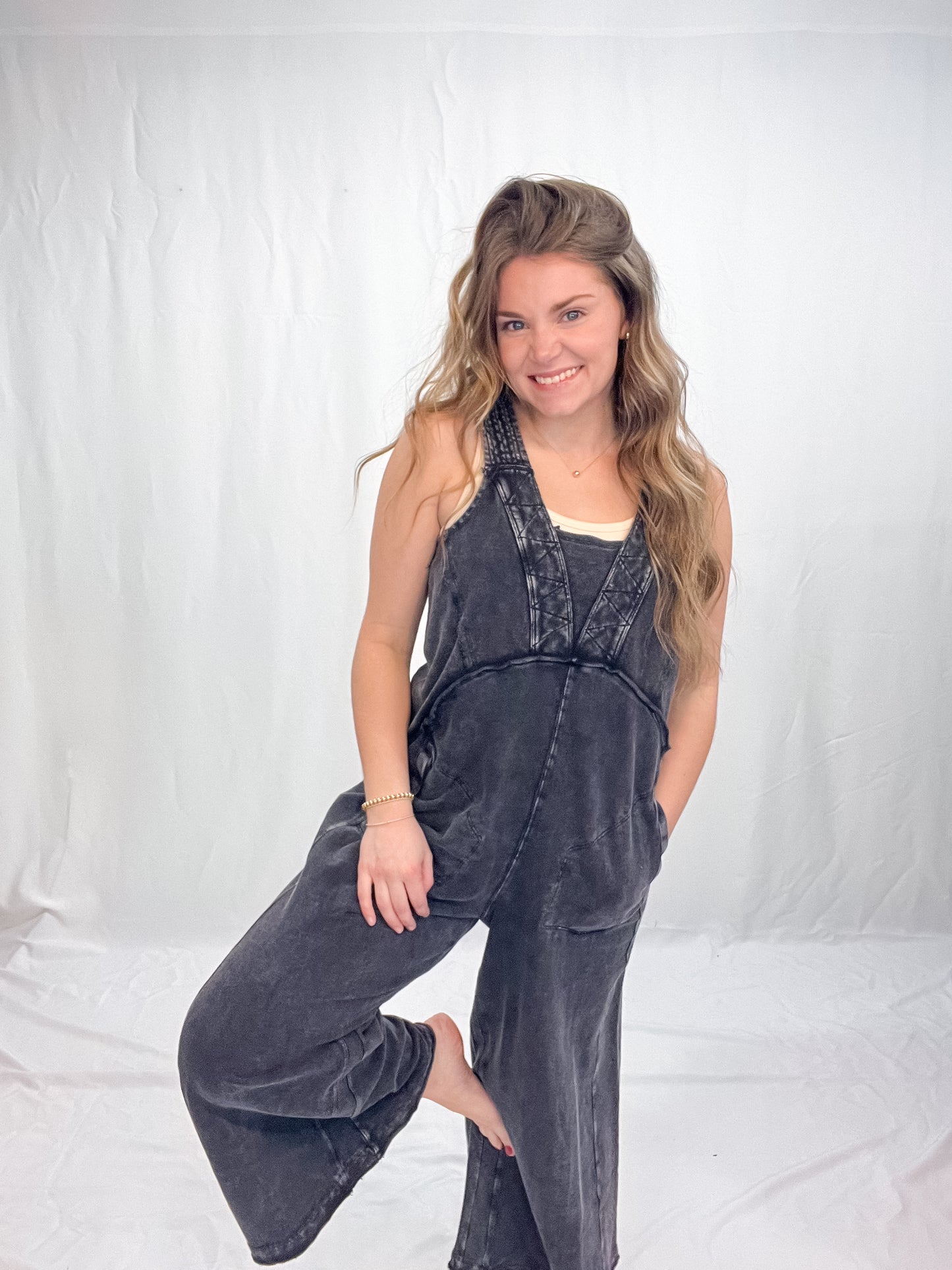 MINERAL WASHED TERRY JUMPSUIT