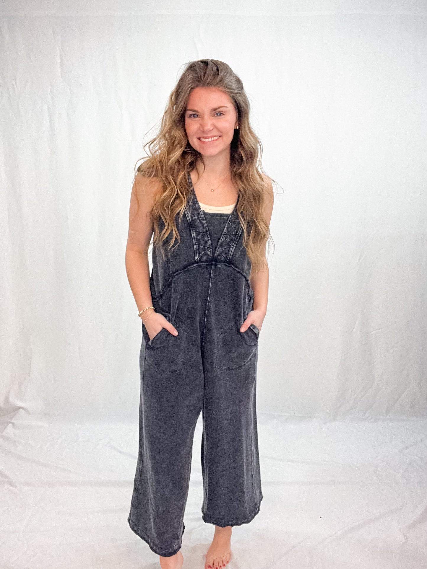 MINERAL WASHED TERRY JUMPSUIT